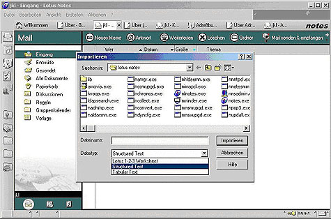 Import in Lotus Notes