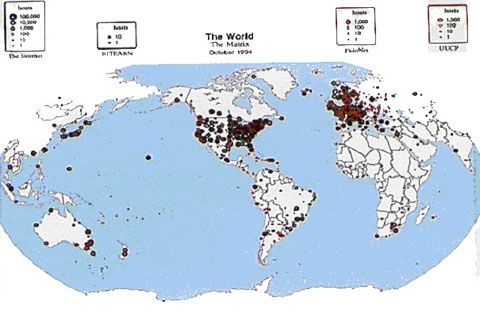 Verteilung der Internet-Hosts ber die Welt