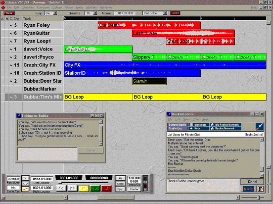 Screenshot von Cubase mit RocketNetworks