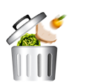 Picture of trashbin with food being thrown in